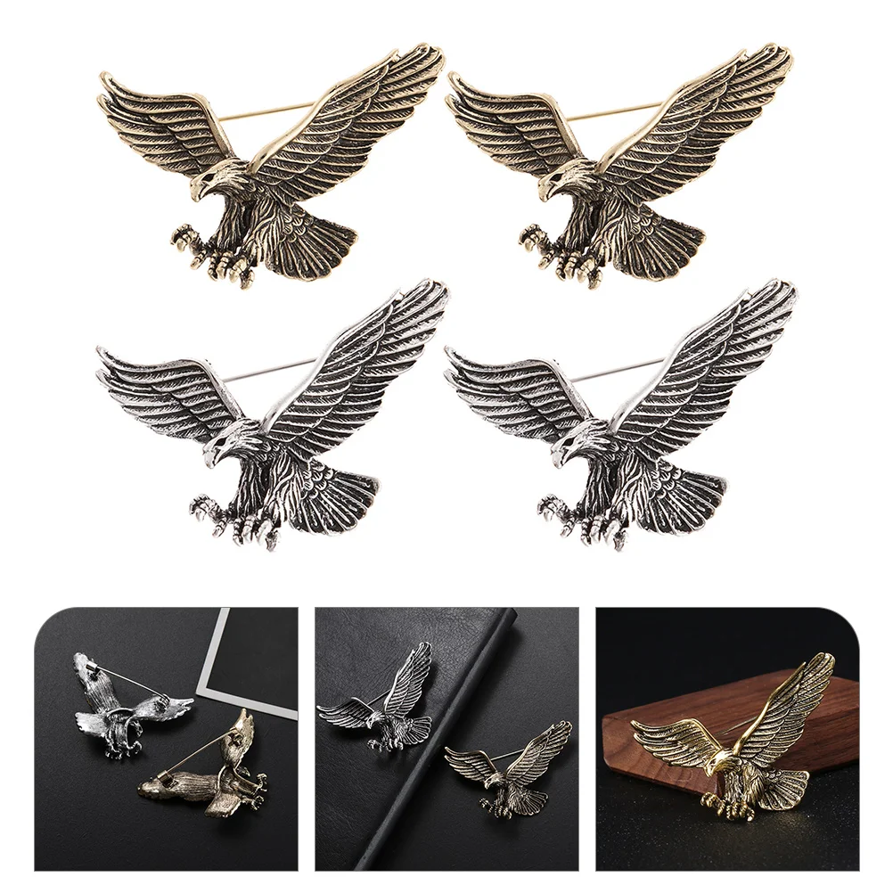 

Pin Brooch Clothes Lapel Collar Eagle Sweater Clasp Metal Badge Shirt Women Eagel Clips Patriotic Scarf Breastpin Brooches Hat