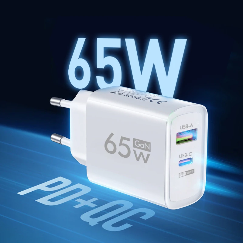 

65W GaN USB Charger Type C Quick Charger 3.0 Mobile Phone Charger Fast Charger Phone Charger For iPhone 14 Pro Xiaomi Samgsung