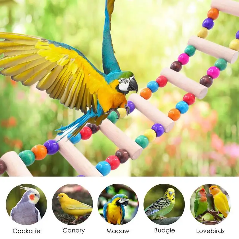 

Parrot Climbing Ladder Stable Bendable Ladder Chew Toy Multifunctional Hammock Swing Toy Flexible Pet Bird Cage Accessories