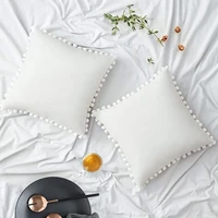 inyahome velvet throw pillow covers spring pompom decorative pillowcases solid soft cushion covers for couch sofa bedroom car