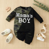 spring and autumn new infant one piece clothes baby new letter camouflage clothes boys go out one piece clothes