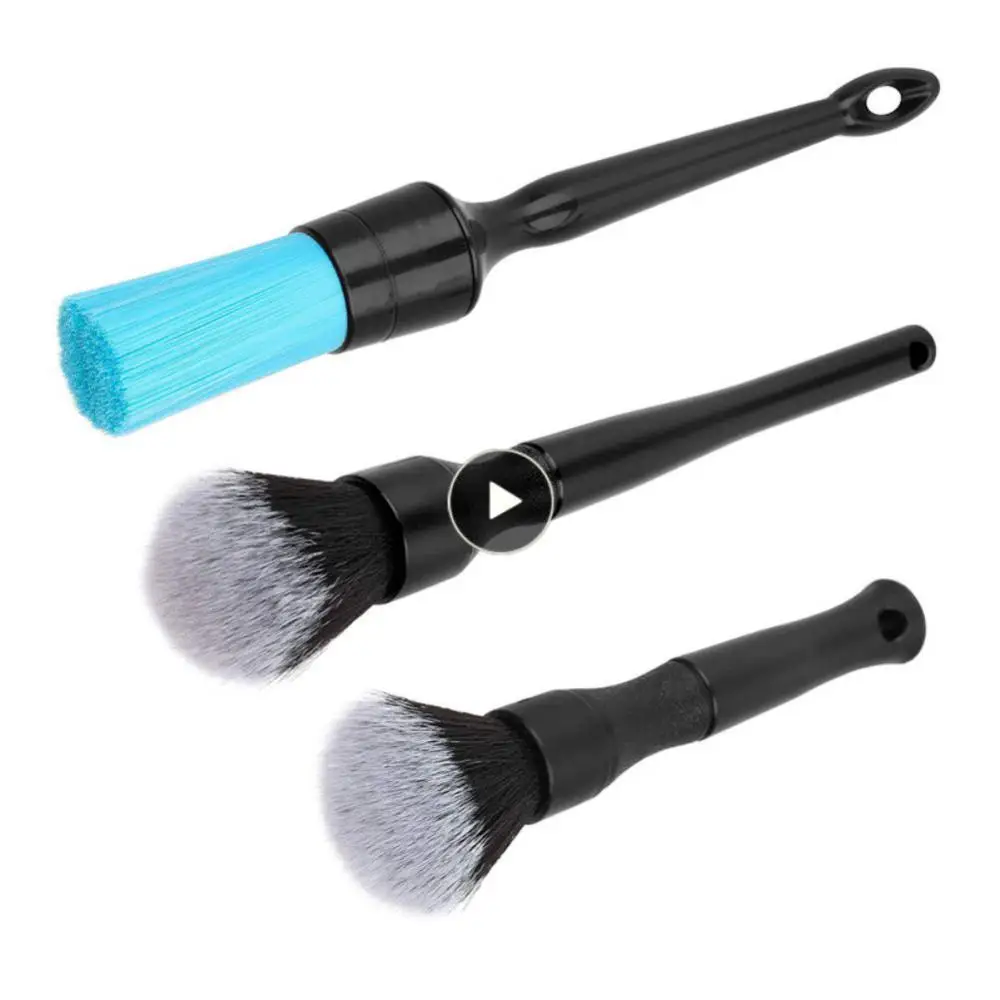 

Professional Car Detailing Brush Kit 100 Natural Boar Hair Car Detailing Brush Synthetic Bristles Dashboard Cleaning Brush