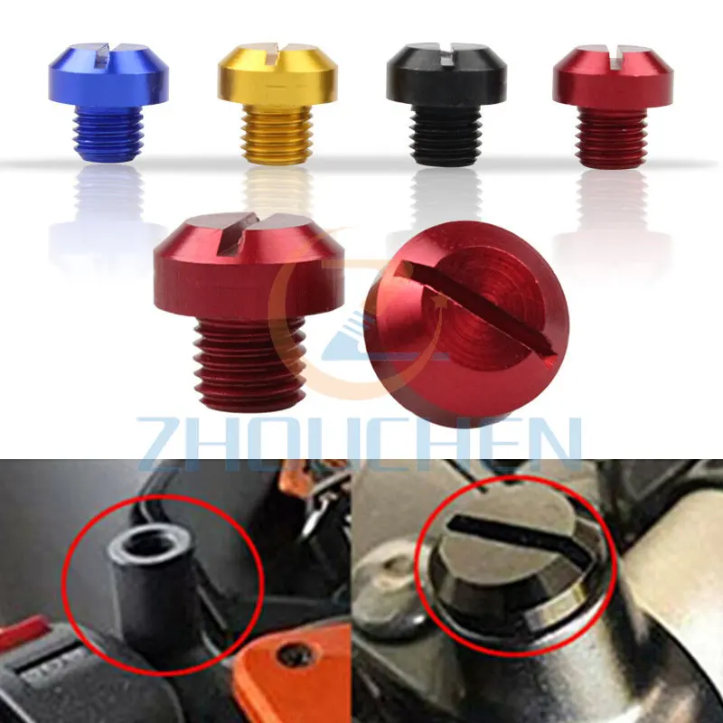 

2Pcs Anti-Rust Motorcycle Accessories Universal 1.5mm CNC Aluminum Mirror Hole Holder Plugs Screws Sissy Gant CF Moto Motocykl