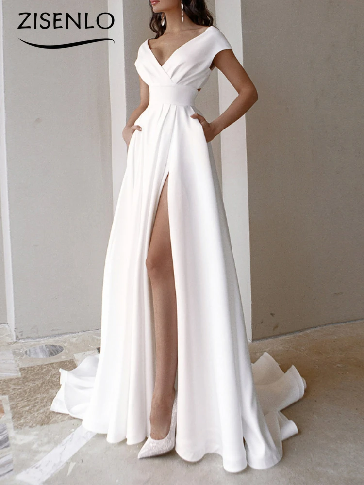 

Dresses for Women Summer New V-neck Solid Color Dress Floor Dress Evening Dresses Women's Summer Dress Elegant Dresses for Women