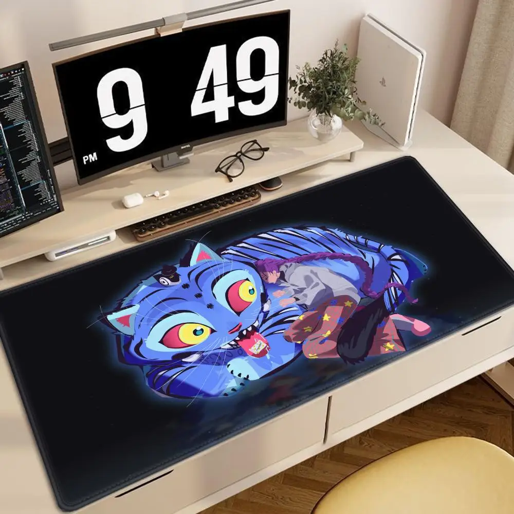 Фото Аниме KPOP Demon Hunters Tiger Коврик для мыши Очень большой коврик для мыши для игр, гладкая поверхность, нескользящий, удобный, прочный настольный M №3