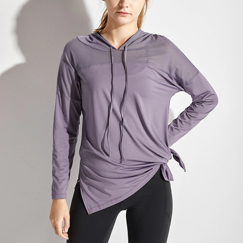 Женские спортивные толстовки свободная сетчатая рубашка для йоги футболки бега