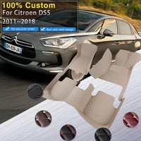 car floor mats for citroen ds5 ds 5 20112018 durable anti dirty pad rugs luxury leather mat carpets full set car accessories