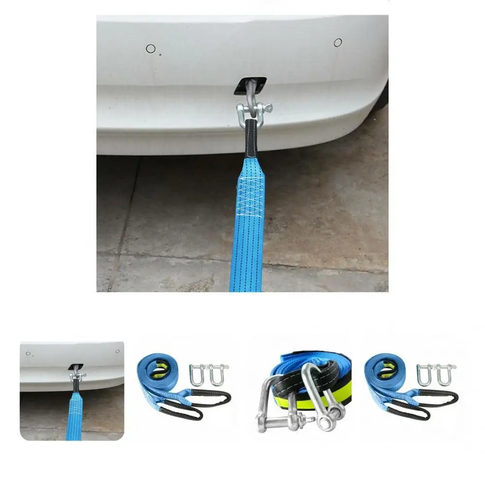 

5M Pull Rope Compact Non-slip Useful Car Tow Belt Durable Strong Bearing Force Tow Belt