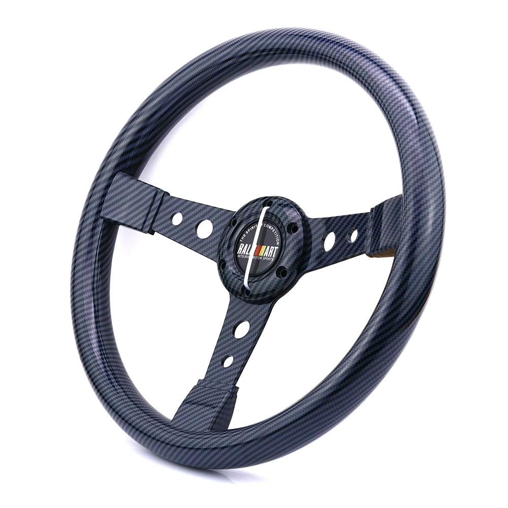 Спортивное Рулевое Колесо Ralliart из черного углеродного волокна 14 дюймов/350 мм |