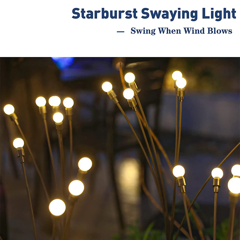 1/2 шт. солнечные садовые светильники светлячки светящиеся наружные украшение для