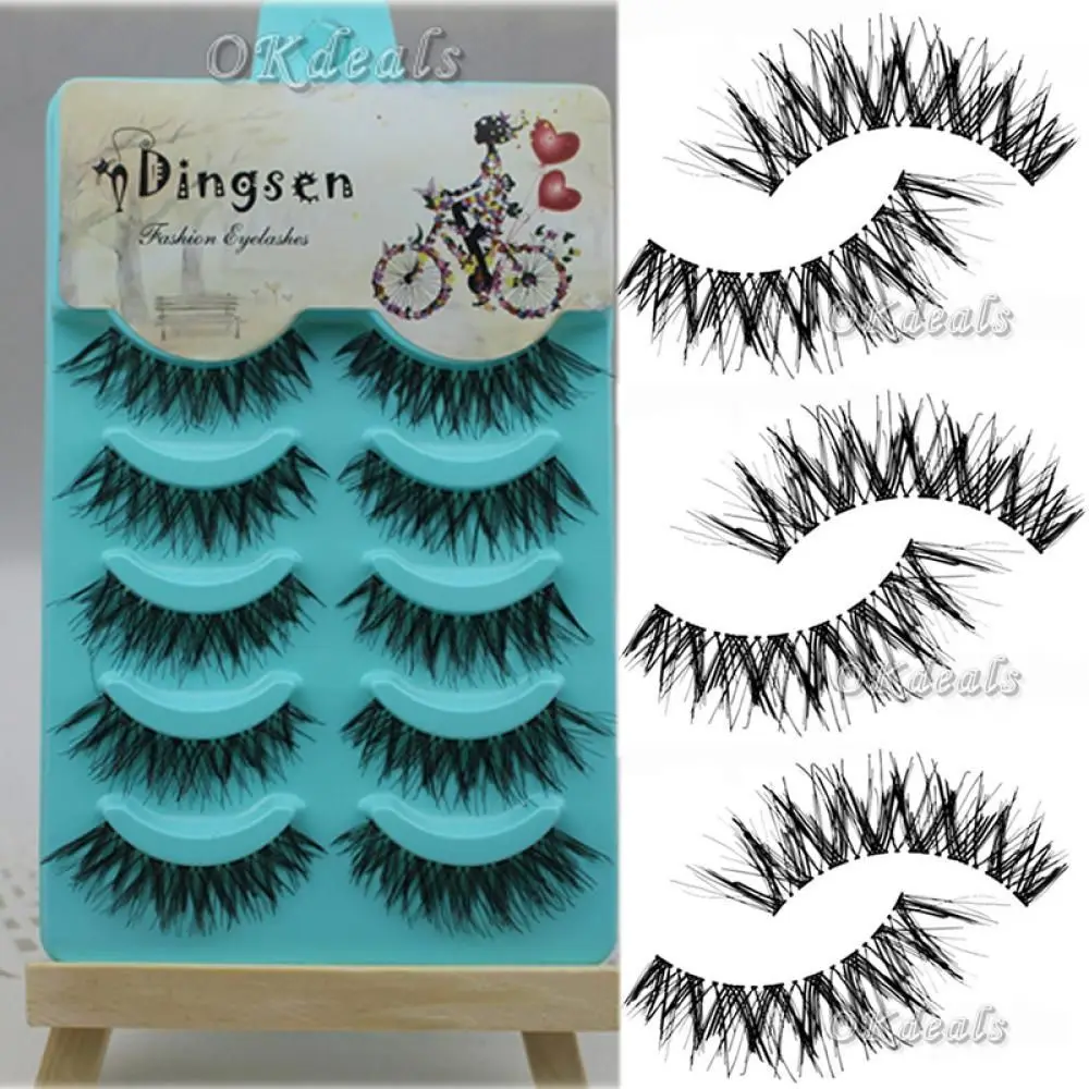 

New 5 Pairs Natural Soft Eye Lashes Makeup Handmade Thick Fake False Eyelashes