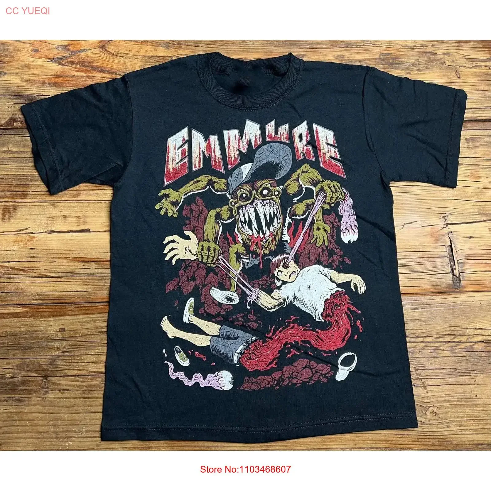 Фото Новая футболка Emmure Rock Band из хлопка, черная, размеры S-5XL, TU427, винтажная, с эффектом потертости, дизайнерская, с графическим принтом, эластичная, мягкая, универсальная. №1