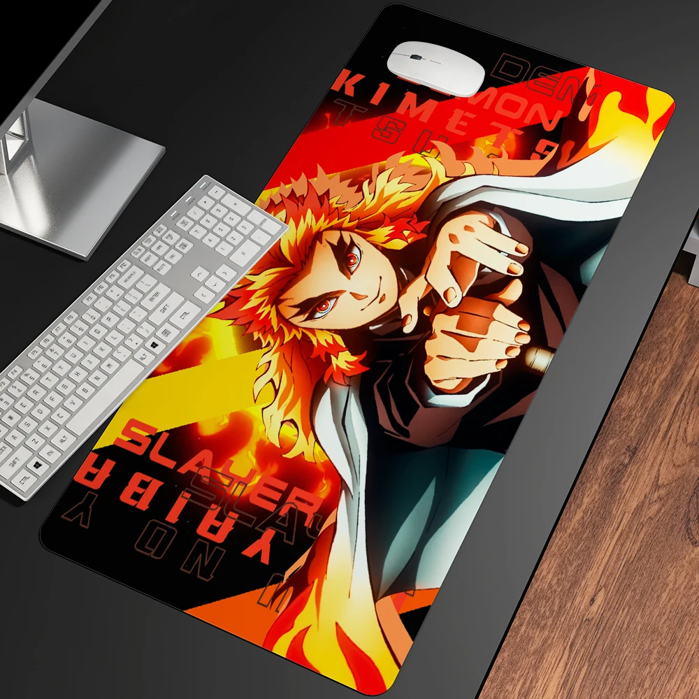 xl anime demon slayer mousepad hd printing computer gamers locking lock edge mouse pad xxl90x40cm keyboard pc desk pad csgo pad free global shipping