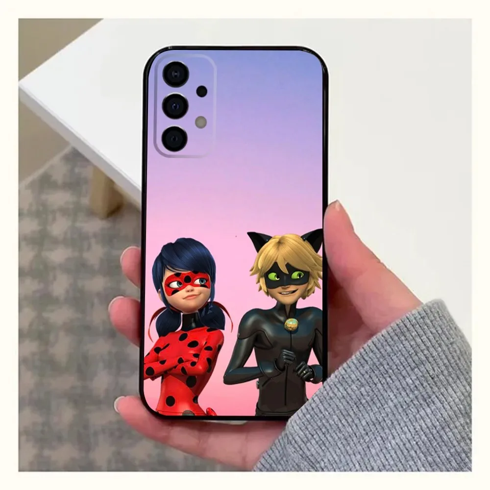 Cat Noir Couple Phone Case For Samsung Galaxy A13 A21s A22 A31 A32 A52 A53 A71 A80 A91 L-Ladybug Soft Black Cover