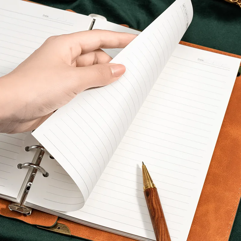 Утолщенный кожаный блокнот формата А5 рабочий с отрывными листами студенческий