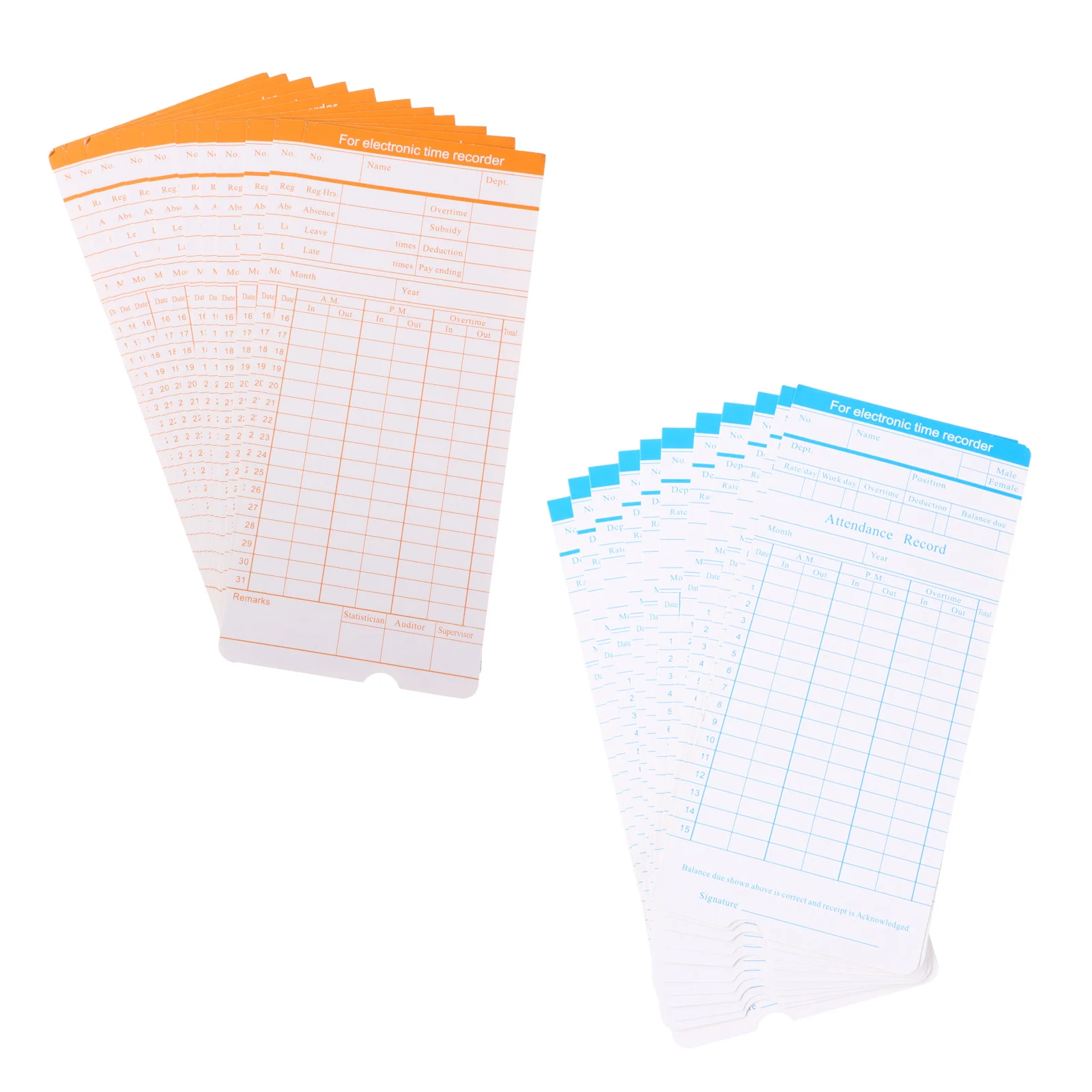 

Attendance Card Time Office Clock Factory Recording Double Sided Clocking Cards