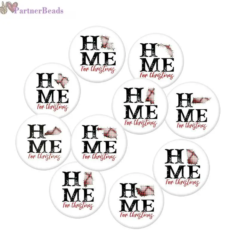 

Merry Christmas home USA Round Photo Glass Cabochon Demo Flat Back Making Findings 20mm Snap Button N5531
