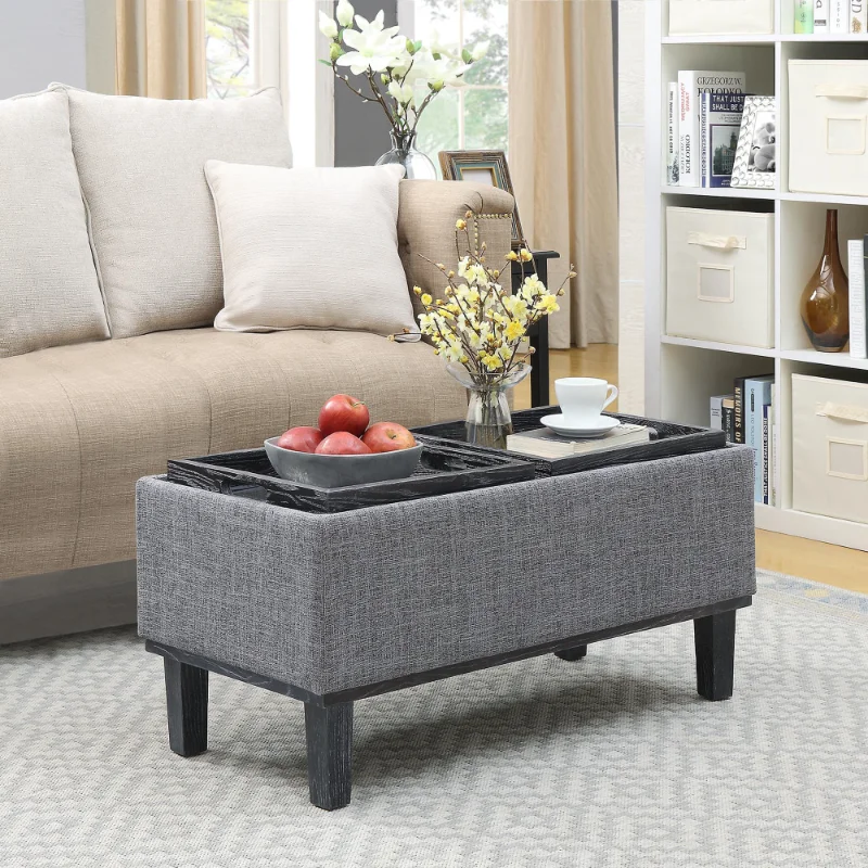 

Convenience Concepts Designs4Comfort Brentwood Storage Ottoman, Light Charcoal Gray Fabric/Black