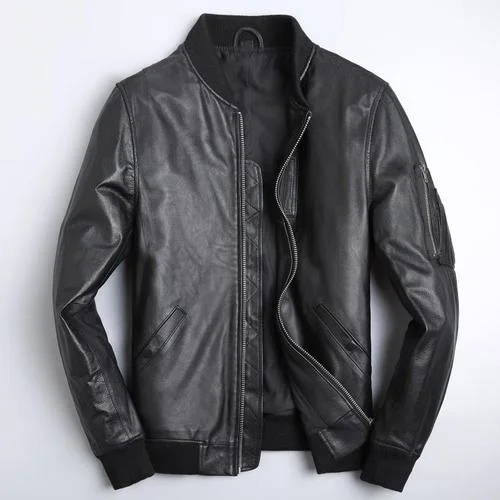 

quality Men Clothing 2023 New Men's Genuine Jacket 100% Cowhide Jackets Real Sheepskin Leather Coat Outwear Ropa High