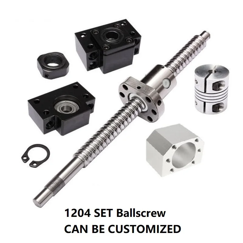 

RM1204 Ball Screw Set 250-1500mm C7 End Support BKBF10+ DSG12H +8*10mm Coupler For SFU 1204 CNC Router CNC Parts