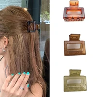 new korean square acrylic matte hair claws clips women fashion plastic hair claw hairpins hair accessories gift