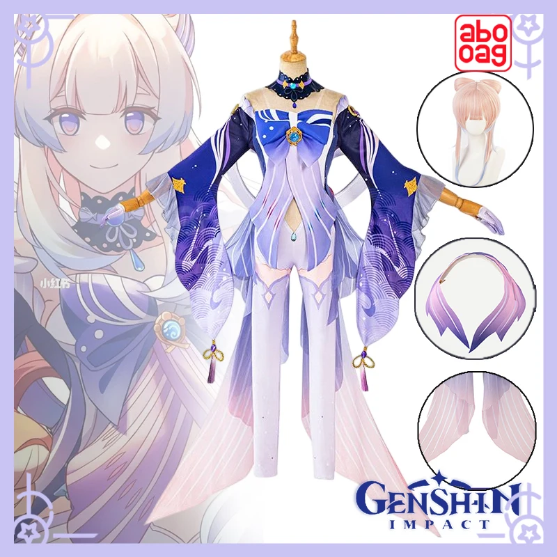 

Genshin Impact Cosplay Game Sangonomiya Kokomi Cosplay Costume Anime Pearl Of Wisdom Kokomi Outfit Dress Wig Full Set Comic Con