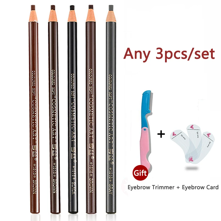 

3pcs eyebrow pencils, waterproof long-lasting long lasting no Blooming eyebrow pencil Makeup send eyebrow trimmer，thrush card