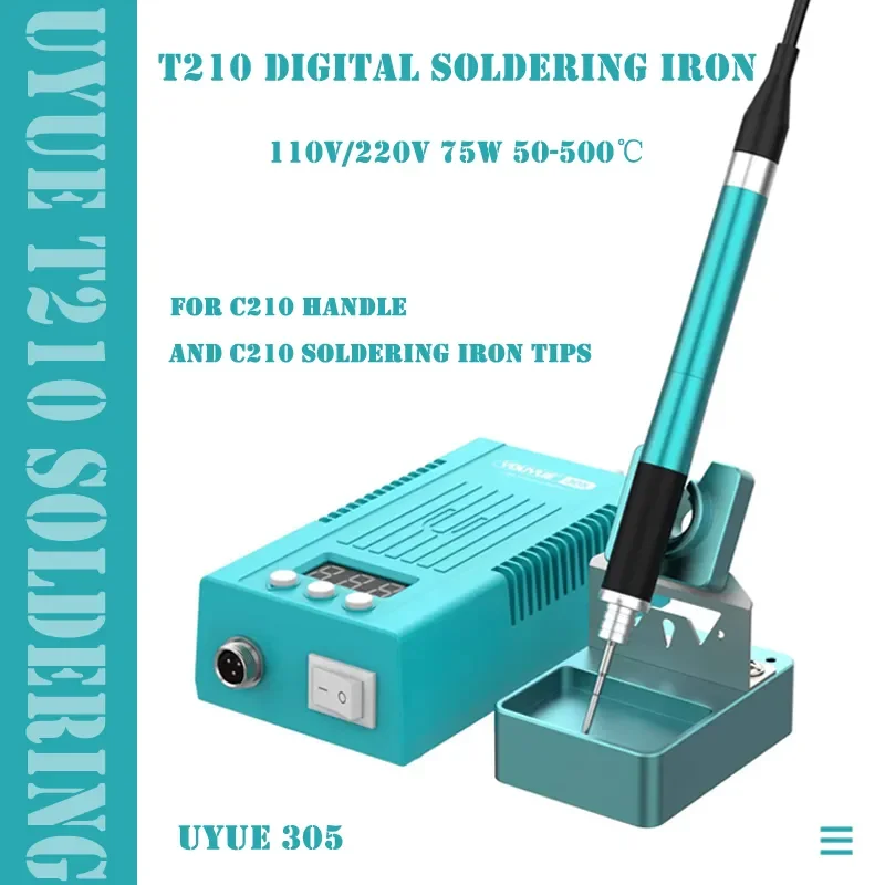 305 T210 MINI Digital Soldering Station C210 Series Solder Iron 75W With C210 Soldering Tip For PCB Motherboard CPU Repair