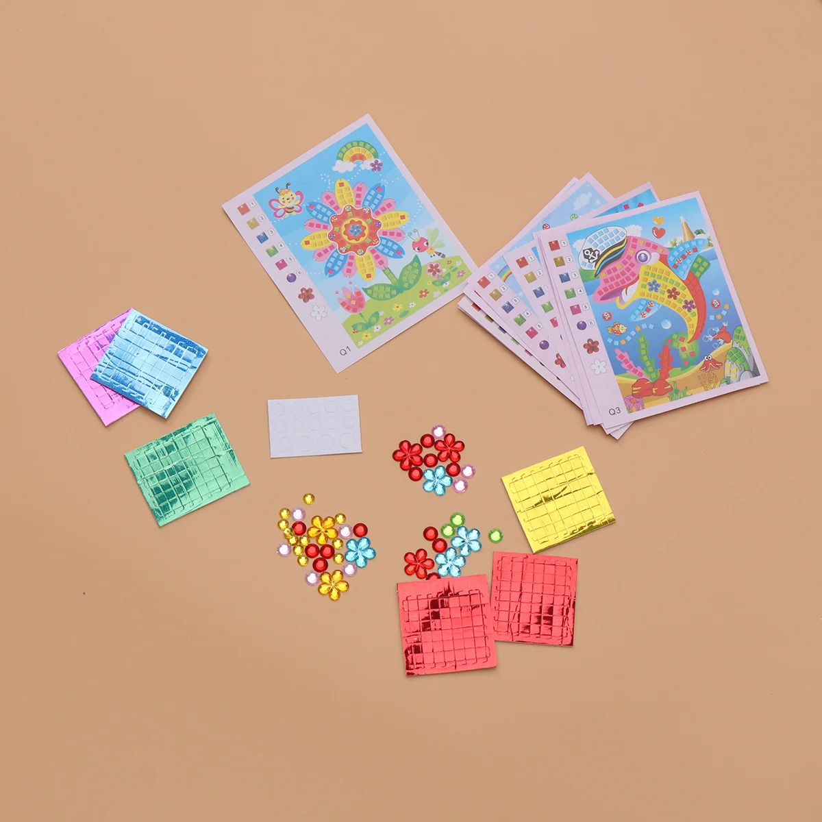 

12 Pcs 3D Children Puzzle DIY Mosaic Stickers EVA Cartoon Crystal Sticker Handmade Painting for Game Education (Random