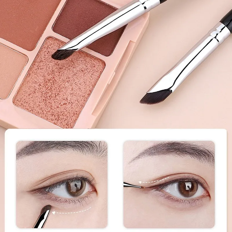 

Double Head Sickle Eyeliner Brush Knife Edge Makeup Brush Liquid Eyeliner Brush Ultra Thin Fine Oblique Angle Eyebrow Brush