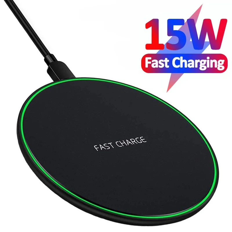 Быстрое беспроводное зарядное устройство 15 Вт для iPhone 14 13 12 11 Pro Max XR XS 8 Samsung Huawei Xiaomi