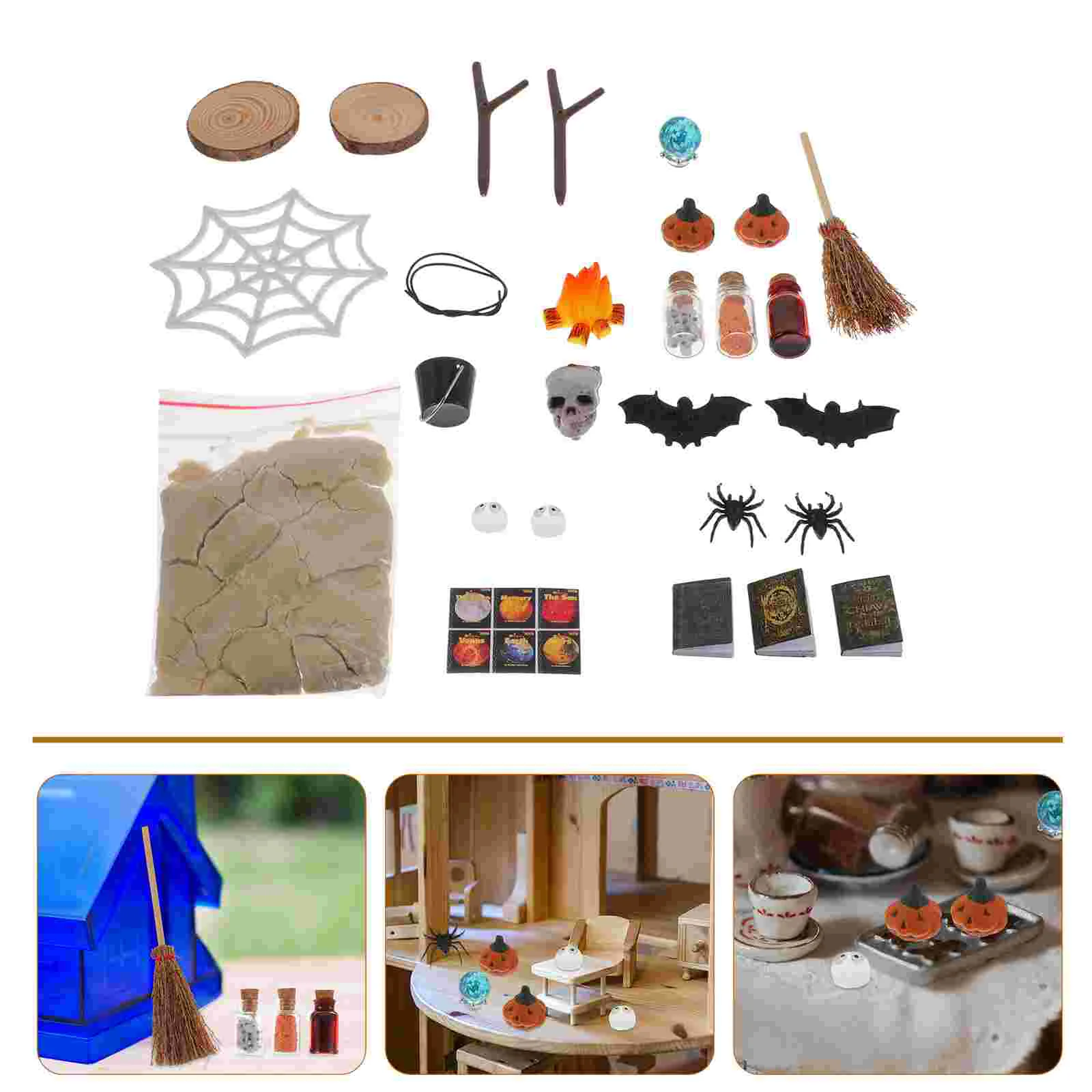 

Tiny Halloween Scene Models Dollhouse Miniature Accessories Micro Landscape Ornaments