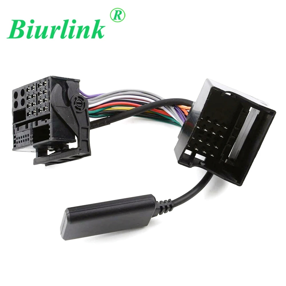 Biurlink Car Stereo 40Pin Quadlock Connector Bluetooth AUX IN Full Power Harness Cable For BMW(2006-2009) CD73 Head Unit