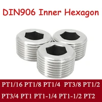 1pc 304 stainless steel din906 inner hexagonal plug throat plug british standard pt116 pt2
