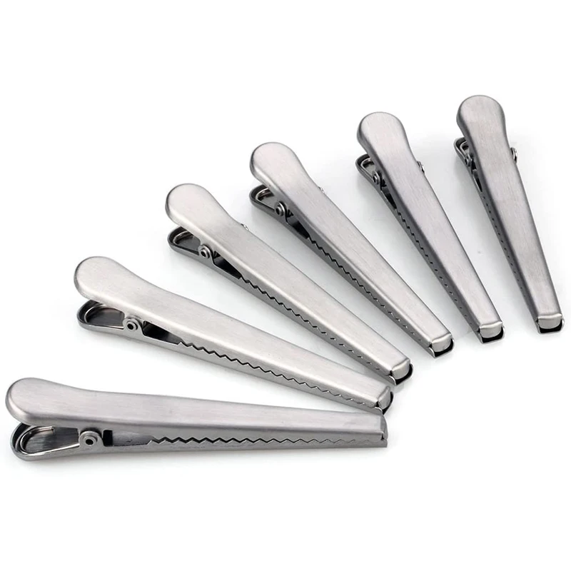 

12 Packs Chip Bag Clips Stainless Steel Sealing Clips Air Tight Grip Round Smooth Edge For Snack Bag Folder Sealing Bag