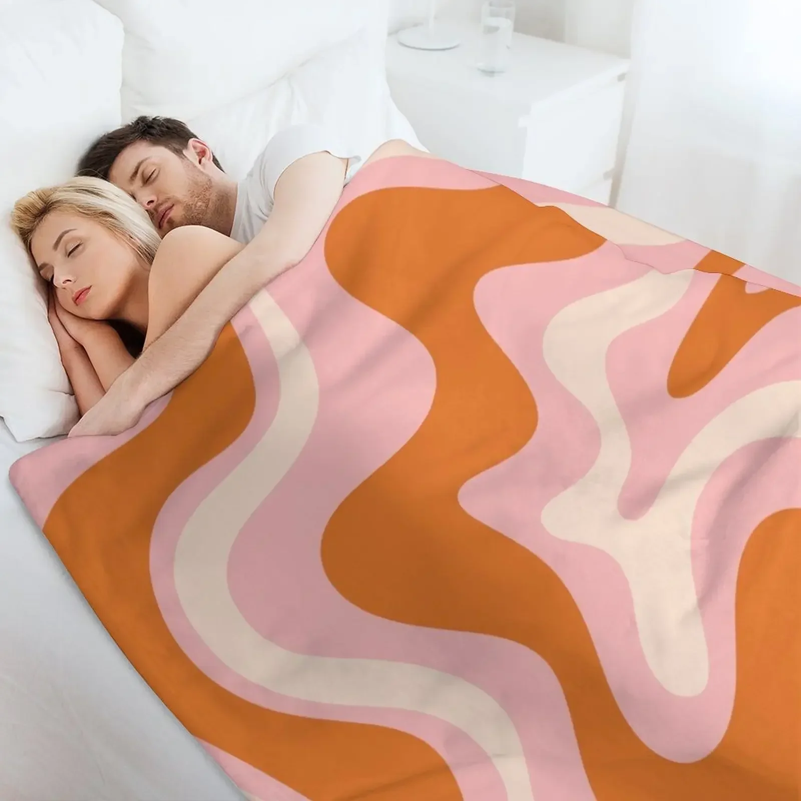 Мягкое летнее одеяло в стиле ретро с абстрактным рисунком