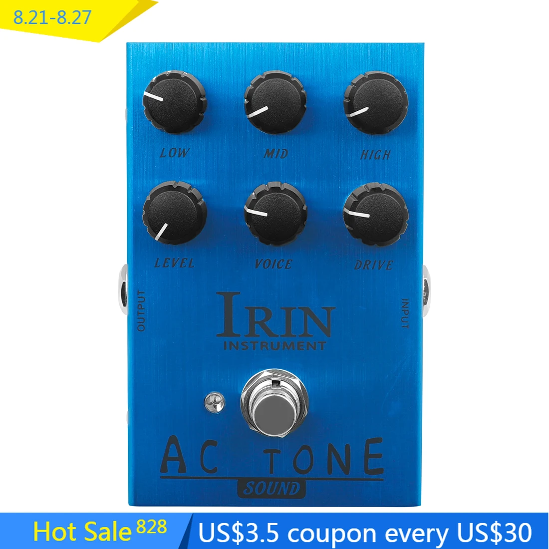 

IRIN AN-33 AC TONE Overdrive Pedal Analog AC30 Amplifier Pedal Effect Classic British Rock Sound Guitar Parts & Accessory