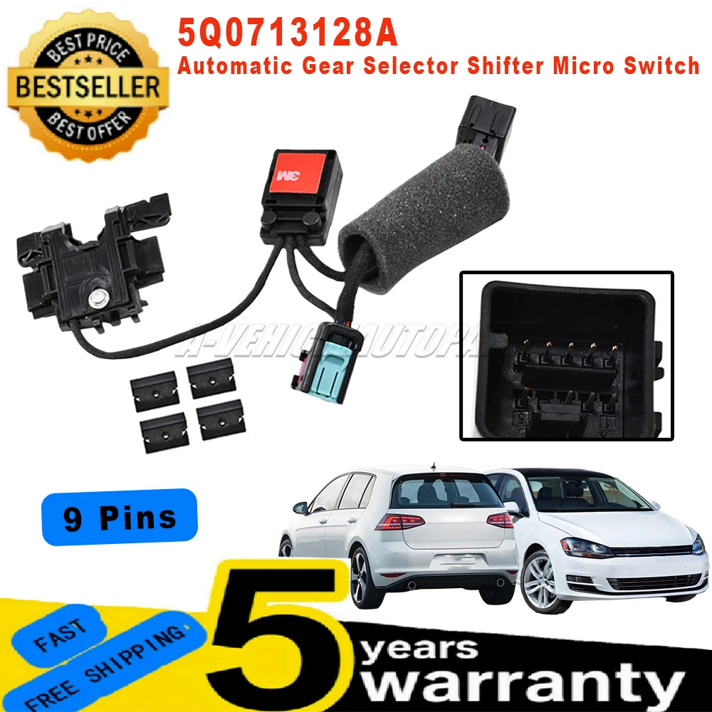 Новый для VW Golf A7 Beetle Mk2 Skoda Octavia Mk3, автоматический переключатель передач, микропереключатель, 9-контактный 5Q0713128A, автомобильные аксессуары