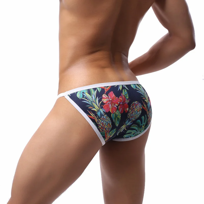 4pcs Sexy Men Underwear Breathable Printed Briefs Men Underpant Cuecas Calzoncillos Briefs Bulge Pouch Bikini Lingerie Jockstrap