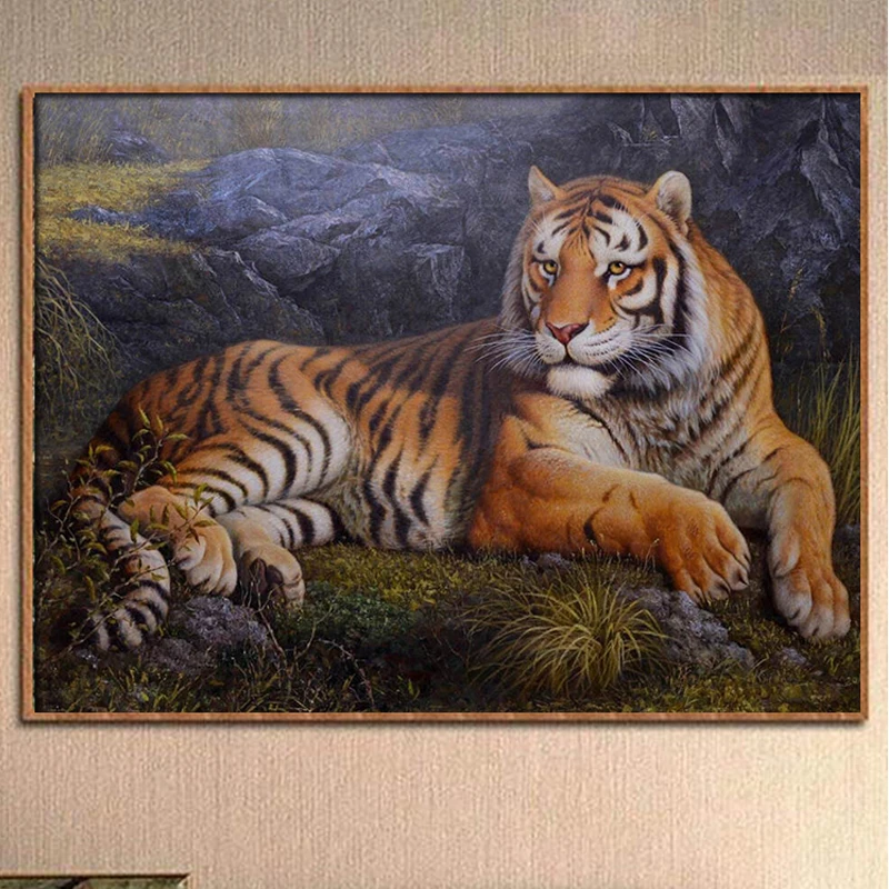 

KAMY Yi New Diamond tiger drawing gift DIY production cross-stitch diamond diamonds home decoration