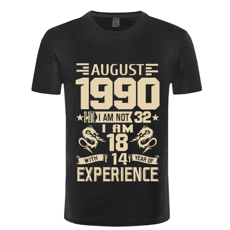 

2022 NEW January February March April May June 1990 YEARS July August September shirt Men's Short Sleeve T shirt Printed Casual