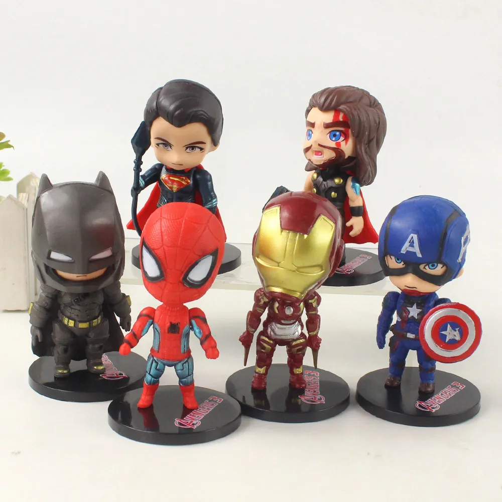 

Экшн-фигурка Мстители Человек-паук Железный человек Тор Капитан Америка из ПВХ Коллекция моделей для детей 9,5-10,5 см