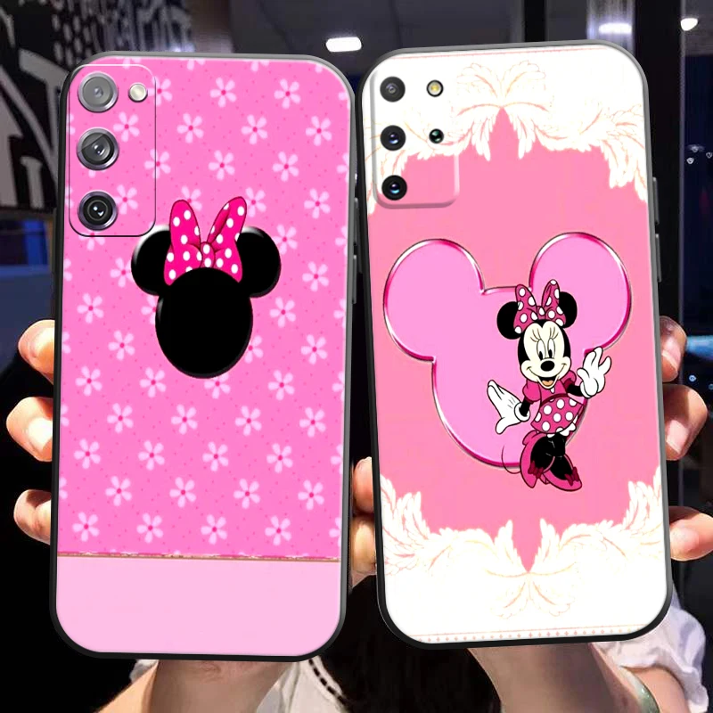 

Cartoon Minnie Mouse Phone Case For Samsung Galaxy S22 S21 S20 S10 10E S9 Plus S22 S21 S20 Ultra FE 5G Funda Liquid Silicon