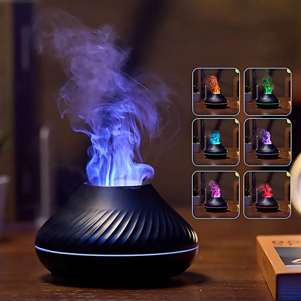 

3D Colorful Flame Air Humidifier Essential Oil Diffuser Usb Portable Humidifier for Home Room