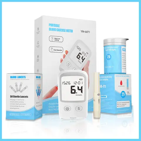 Ymk-66t1 домашний Бесплатный Код автоматический прибор для измерения уровня глюкозы в крови международная торговля с 25/50 тестовыми полосками и иглой 25/50 *