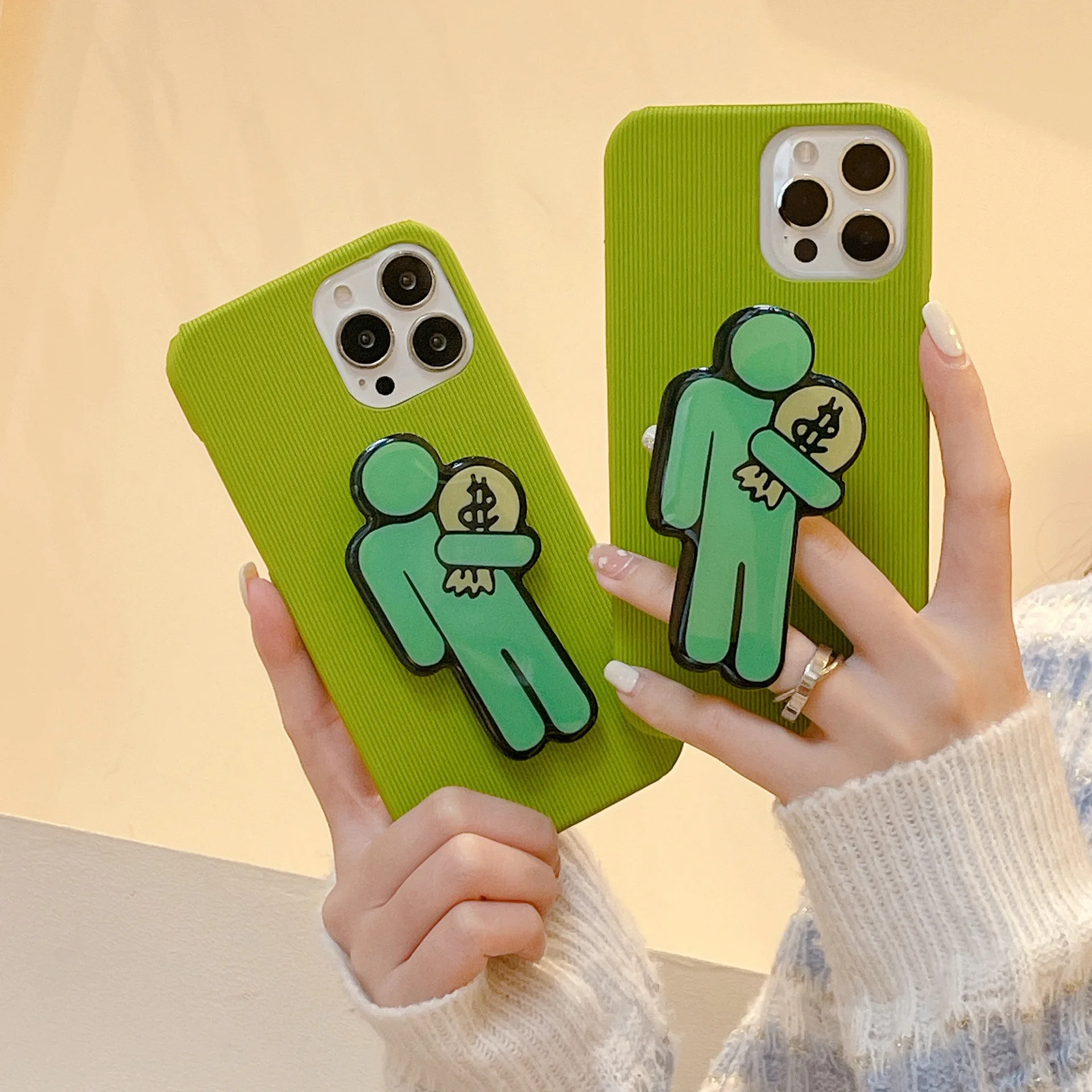 

Creative Case with Stand for IPhone 13 13Pro 12 12Pro 11 Pro X XS Max XR 7 8 Plus Cartoon Phone Back Cover Soft Kawaii Fundas