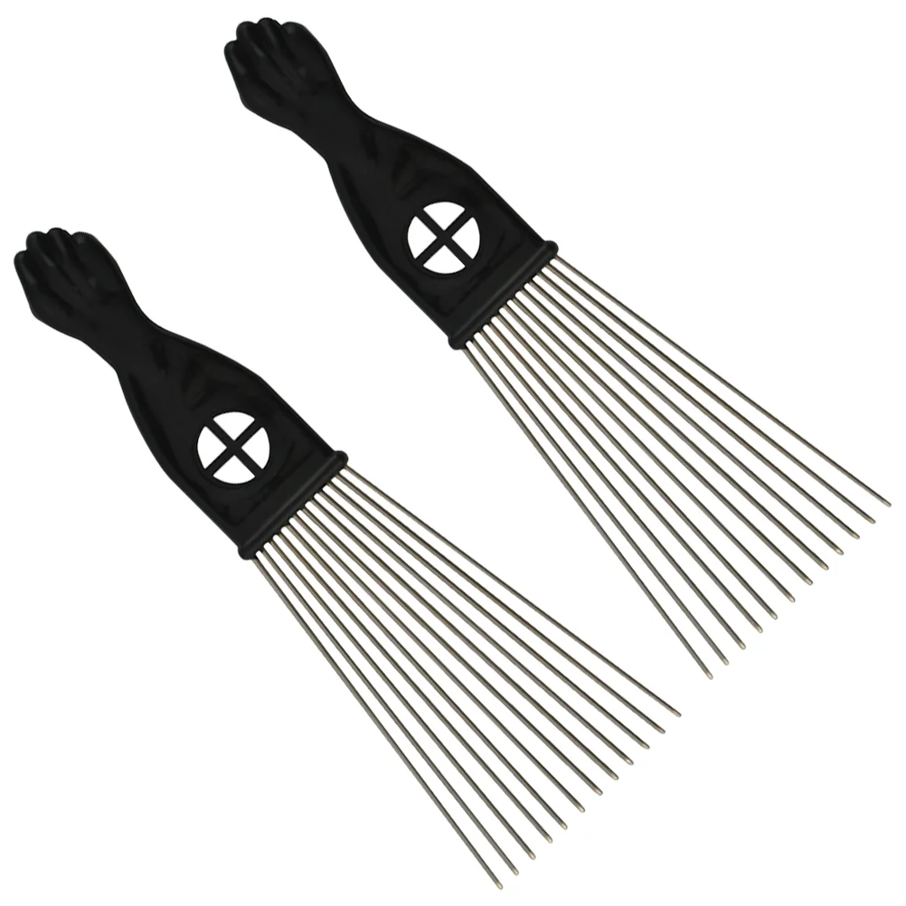 

Comb Hair Styling Slick Tool Curly Picks Pick Smooth Mens Brush Portable Tooth Wide Shaped Fan Metal Afro Straightening Teasing