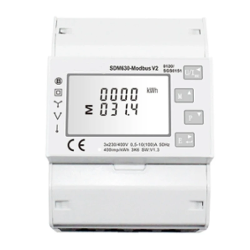 

Трехфазный измеритель энергии 100A SDM630 Modbus RS485 Din Rail KWH