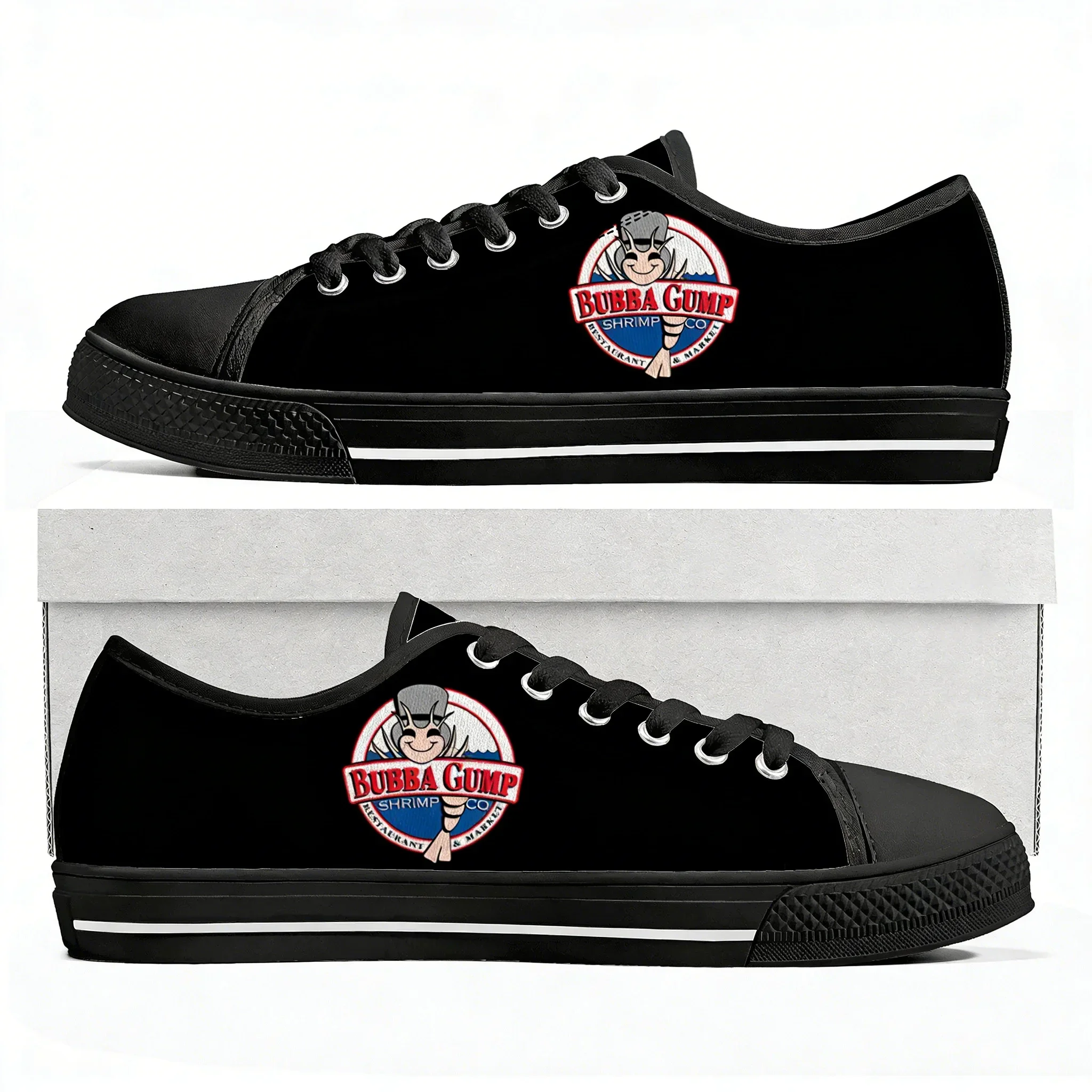 Фото Кроссовки Retro1994 Bubba Gump Shrimp Low Top высокого качества, мужские, женские, подростковые, из канваса, повседневные, для походов, в стиле Форреста Гампа №1