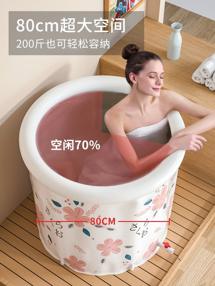 

Портативная надувная ванна для душа, плотная Складная зимняя ванна в японском стиле для взрослых, бочонок, товары для дома 50